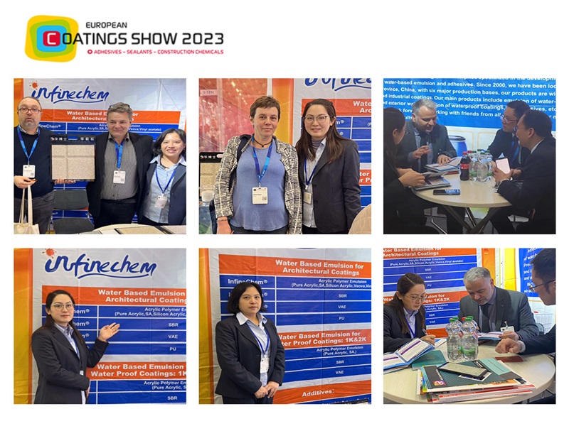 EUROPEAN COATINGS SHOW 2023, Salesman, Group Photo, Talking to Visitors, Showing Samples, Booth