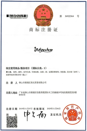 Infinechem Trademark Registration Certificate